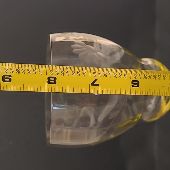 Set of 4 Vintage Etched Vaseline Glasses - Picture 17 of 17